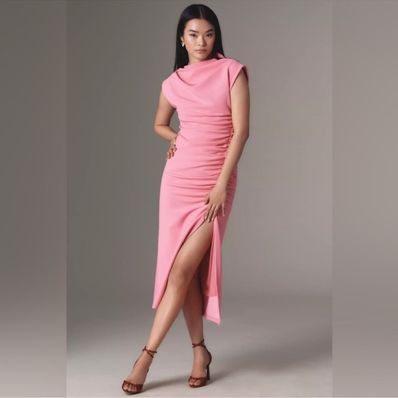Anthropologie Dresses & Skirts - NWT! The Maya Ruched Baby Pink Cowl-Neck Dress By Anthropologie - Multiple 🧳